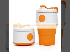 395ml シリコン 折りたたむカップ 折りたたむコーヒーカップ 蓋付き 再利用可能